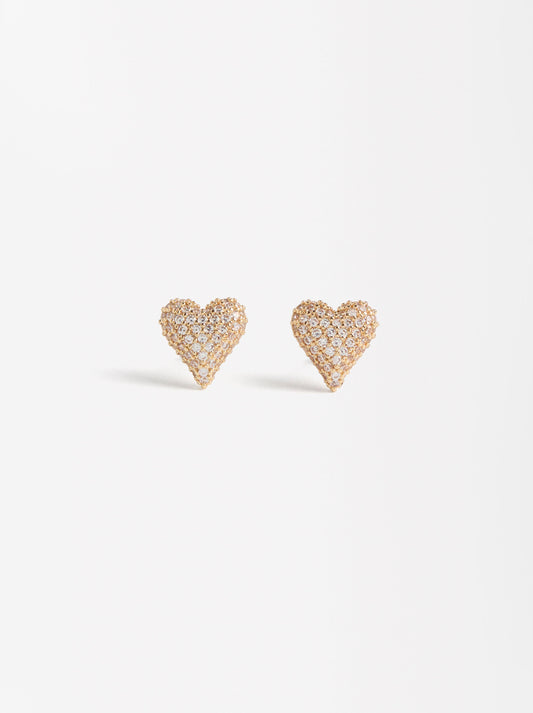 Heart Earrings With Zirconia
