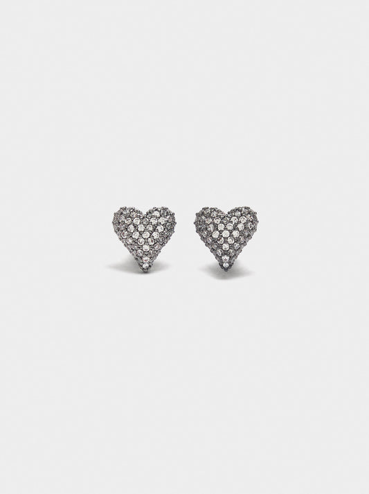 Heart Earrings With Zirconia