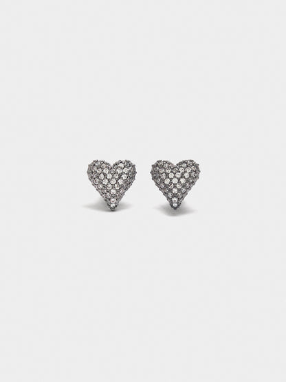 Heart Earrings With Zirconia