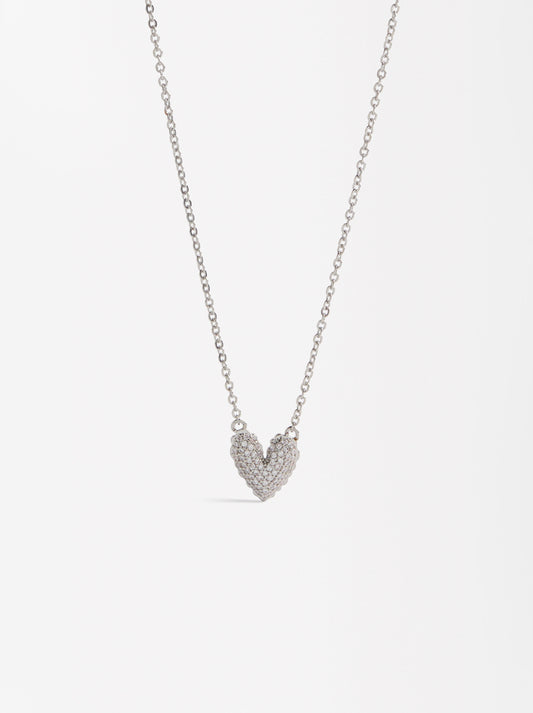 Heart Pendant Necklace With Zirconia