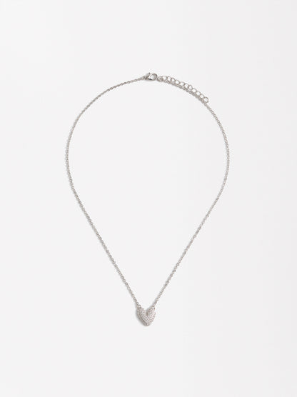 Heart Pendant Necklace With Zirconia