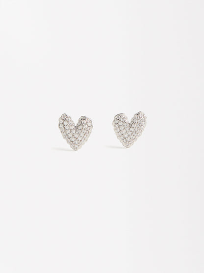 Heart Earrings With Zirconia