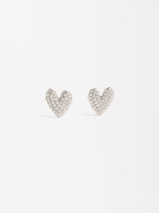 Heart Earrings With Zirconia