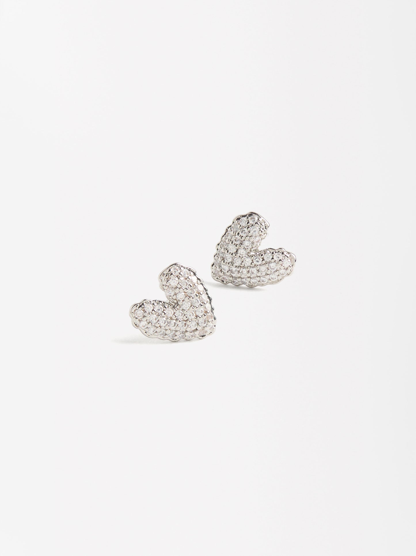 Heart Earrings With Zirconia