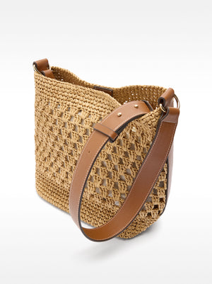 Straw-Effect Shoulder Bag