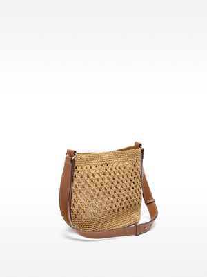 Straw-Effect Shoulder Bag