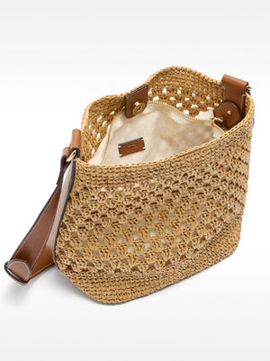 Straw-Effect Shoulder Bag