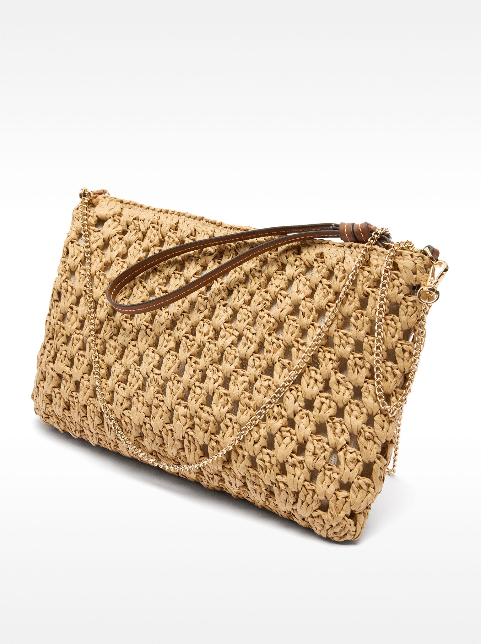 Envelope Bag With Straw Effect