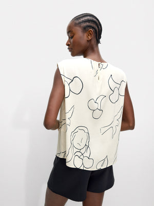 Printed Sleeveless Shirt