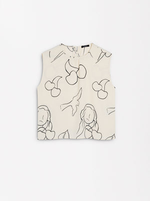 Printed Sleeveless Shirt