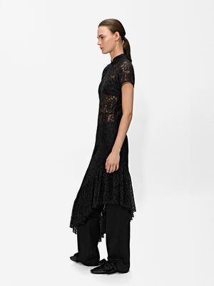 Asymmetrical Long Dress With Lace