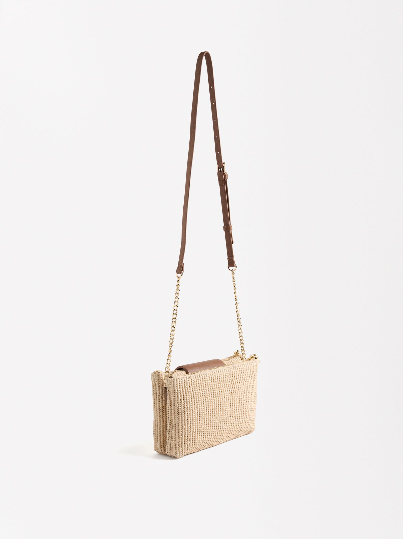 Straw Effect Crossbody Bag