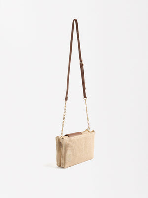 Straw Effect Crossbody Bag