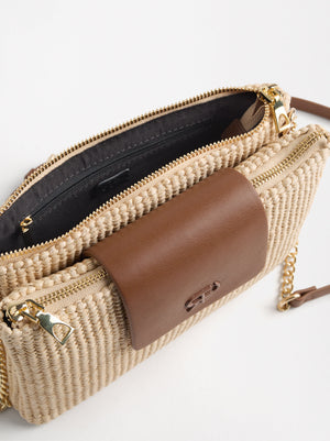 Straw Effect Crossbody Bag