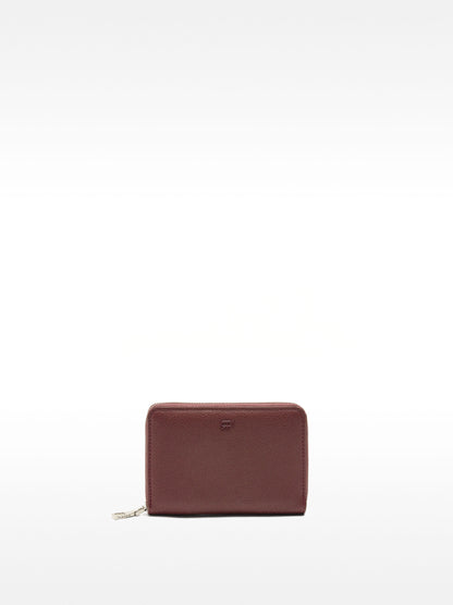 Wallet With Texture And Zipper