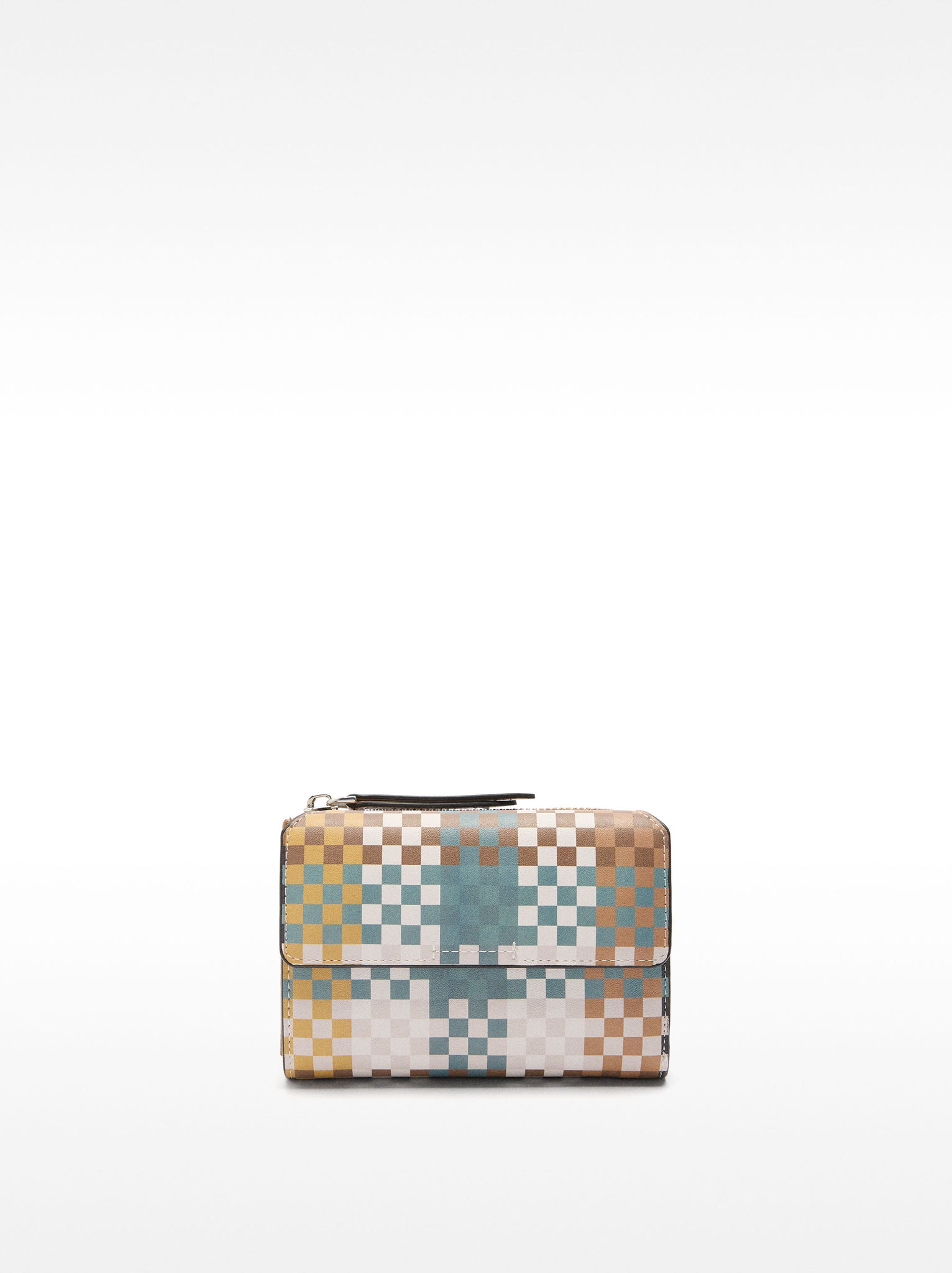 Squares-Printed Wallet S