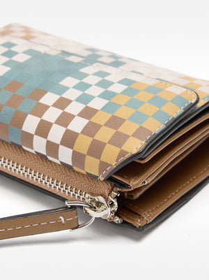 Squares-Printed Wallet S