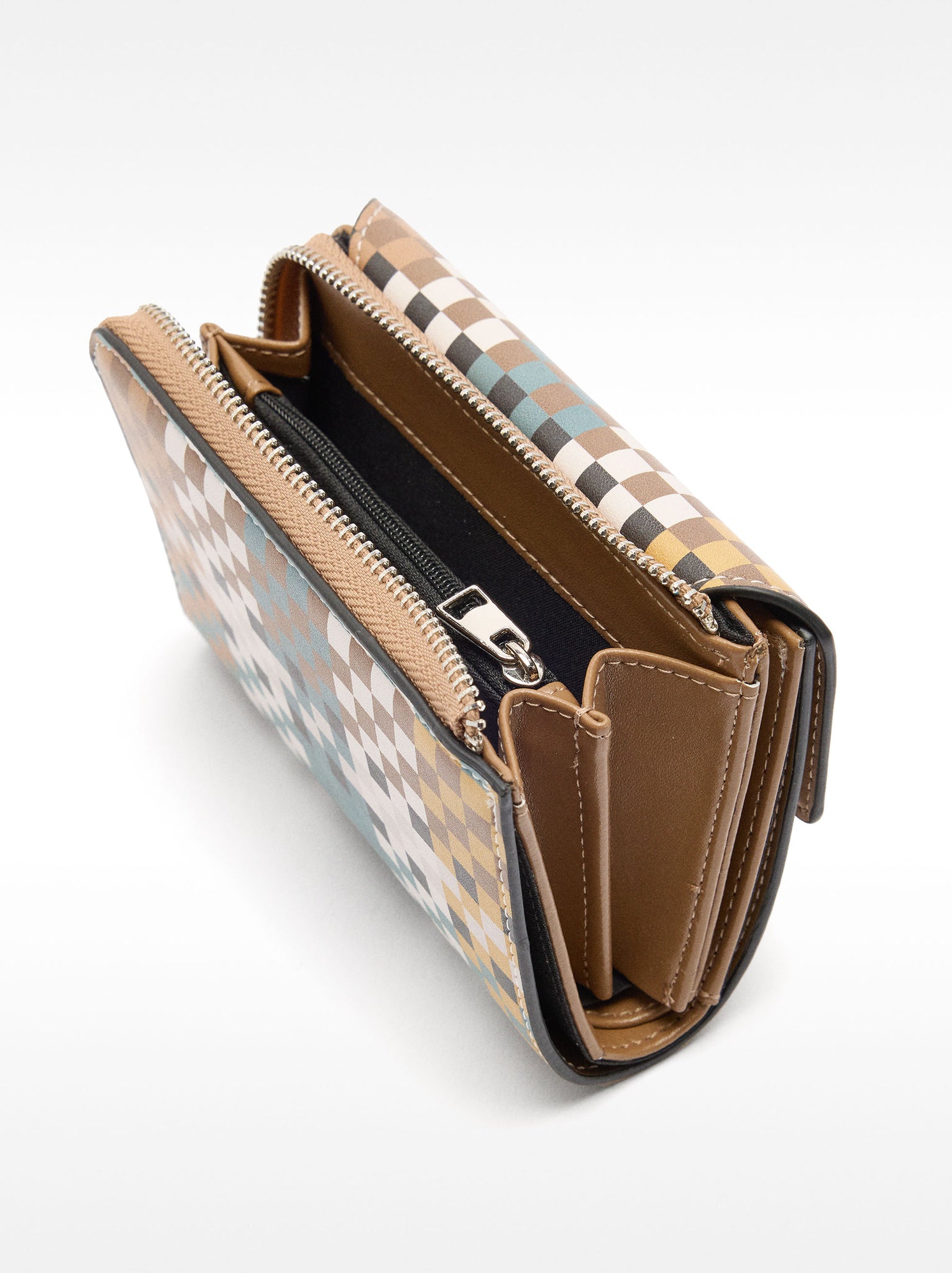 Squares-Printed Wallet S