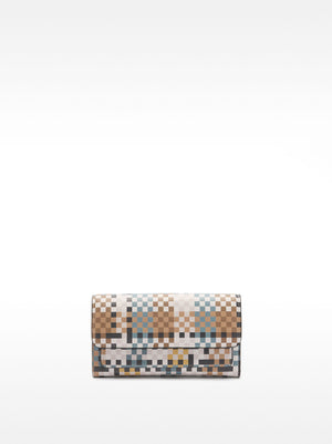 Squares-Printed Wallet L