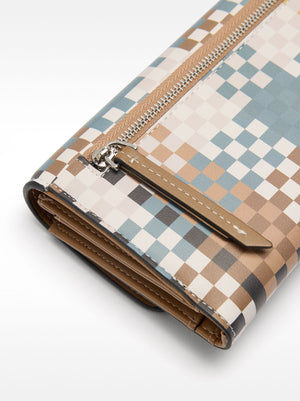 Squares-Printed Wallet L