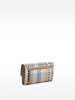 Squares-Printed Wallet L