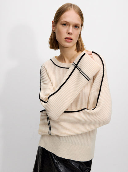Knit Sweater With Contrast Detail