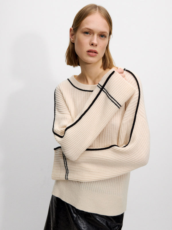 Knit Sweater With Contrast Detail