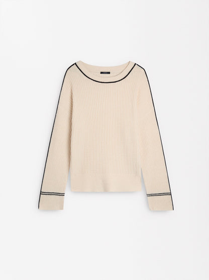 Knit Sweater With Contrast Detail