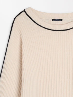 Knit Sweater With Contrast Detail