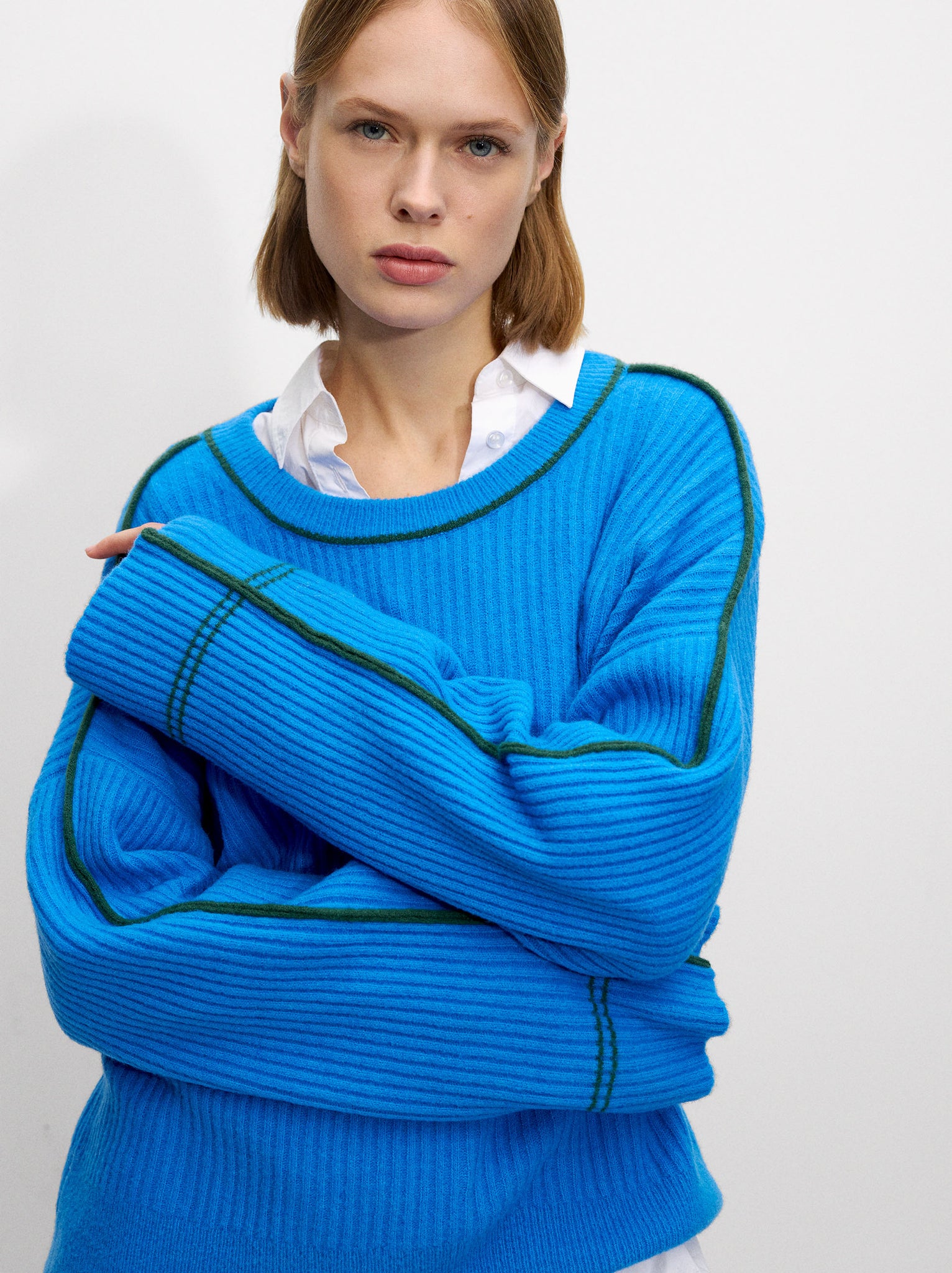 Knit Sweater With Contrast Detail