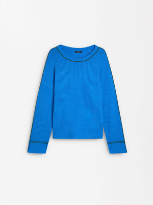 Knit Sweater With Contrast Detail