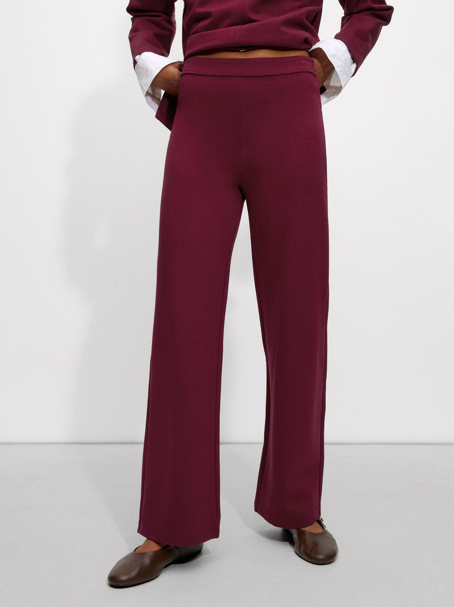Straight-Leg Mid-Rise Trousers