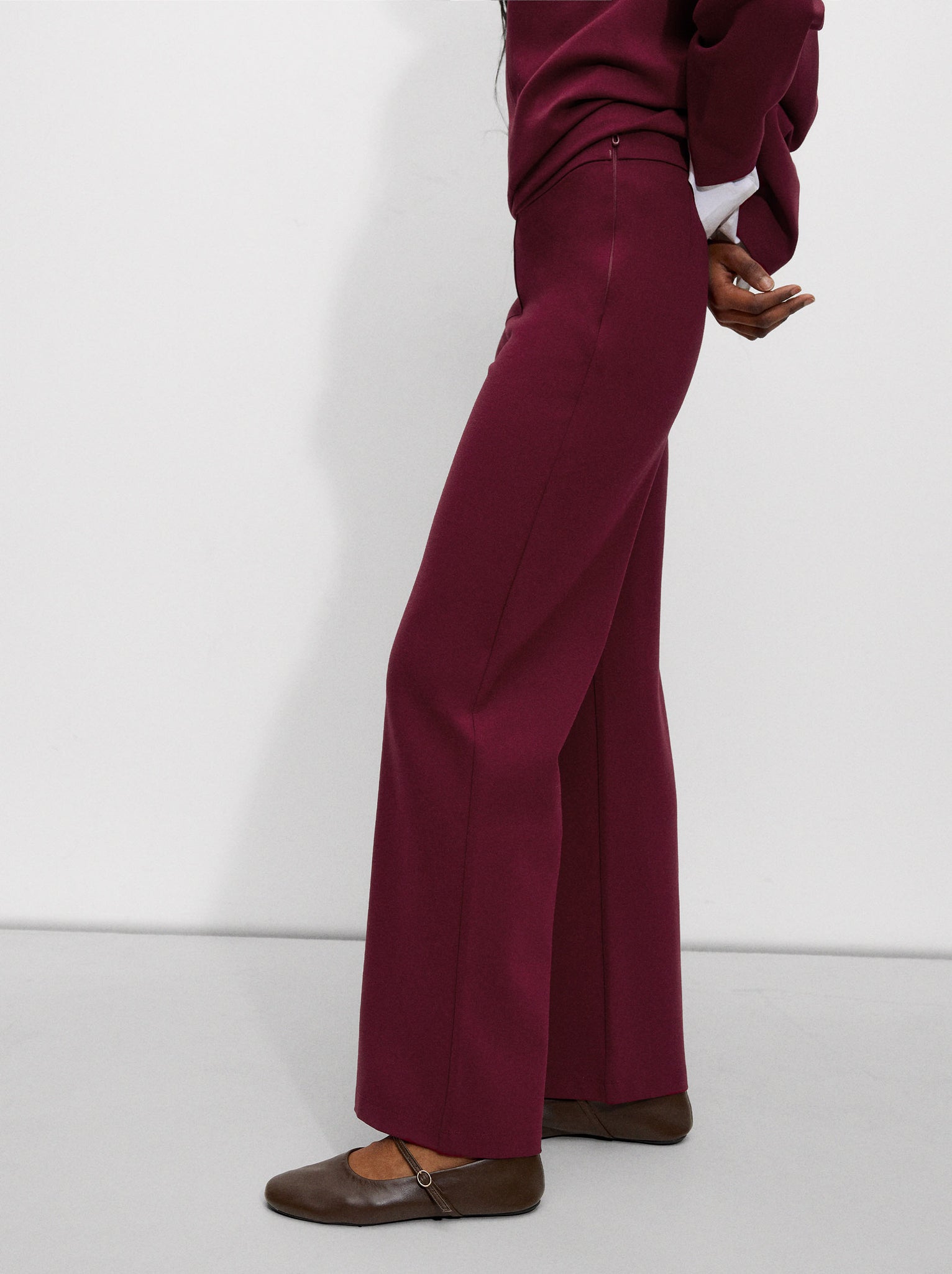 Straight-Leg Mid-Rise Trousers