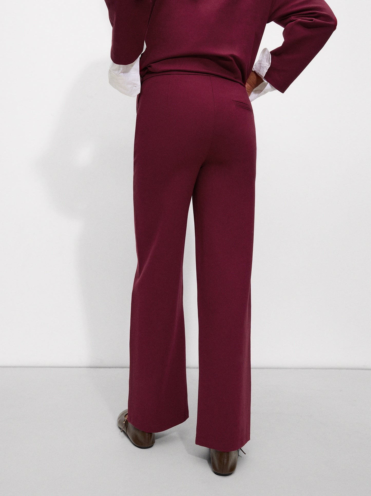 Straight-Leg Mid-Rise Trousers
