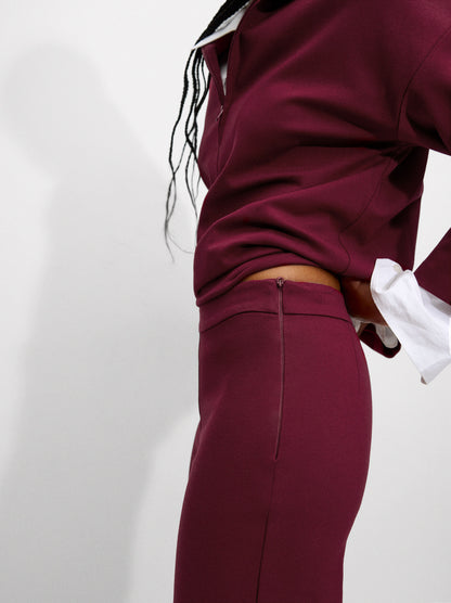Straight-Leg Mid-Rise Trousers