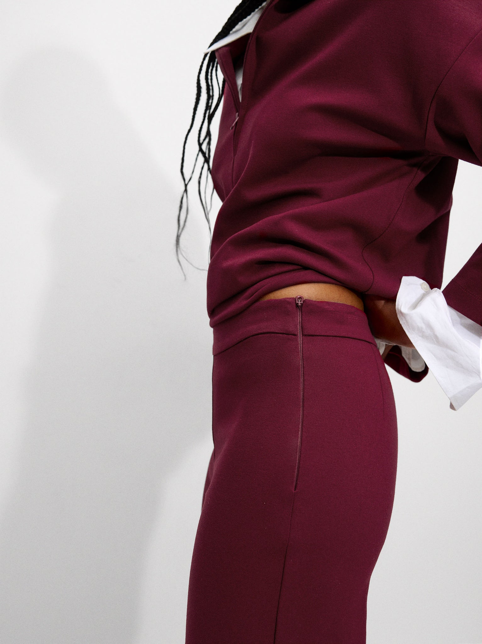 Straight-Leg Mid-Rise Trousers