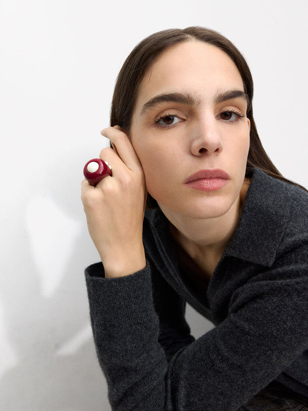 Ring With Contrasting Sphere
