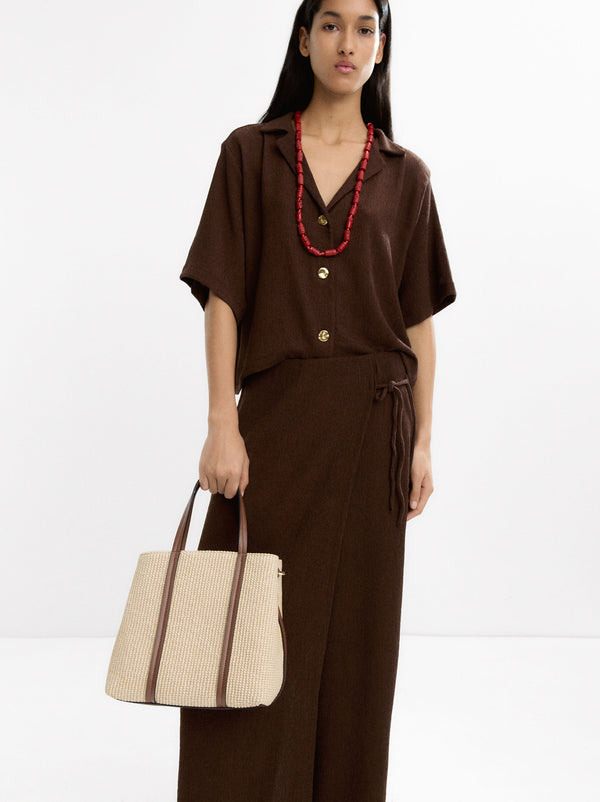 Raffia Effect Tote Bag