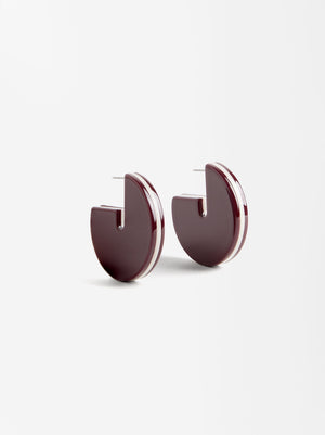 Bicolor Round Earrings