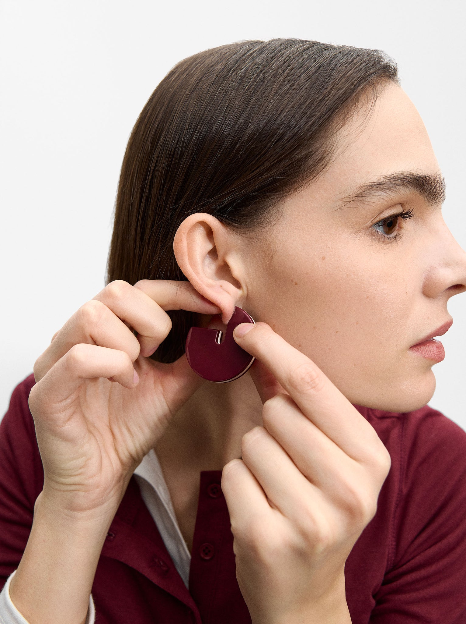 Bicolor Round Earrings