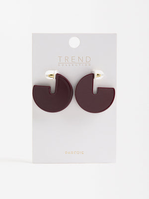 Bicolor Round Earrings