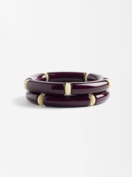 Bicolor Elastic Bracelet Set