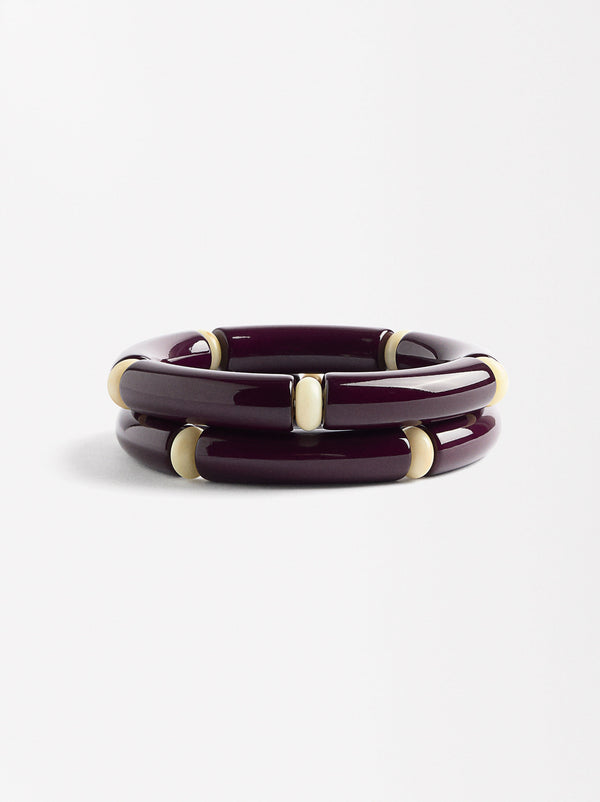 Bicolor Elastic Bracelet Set