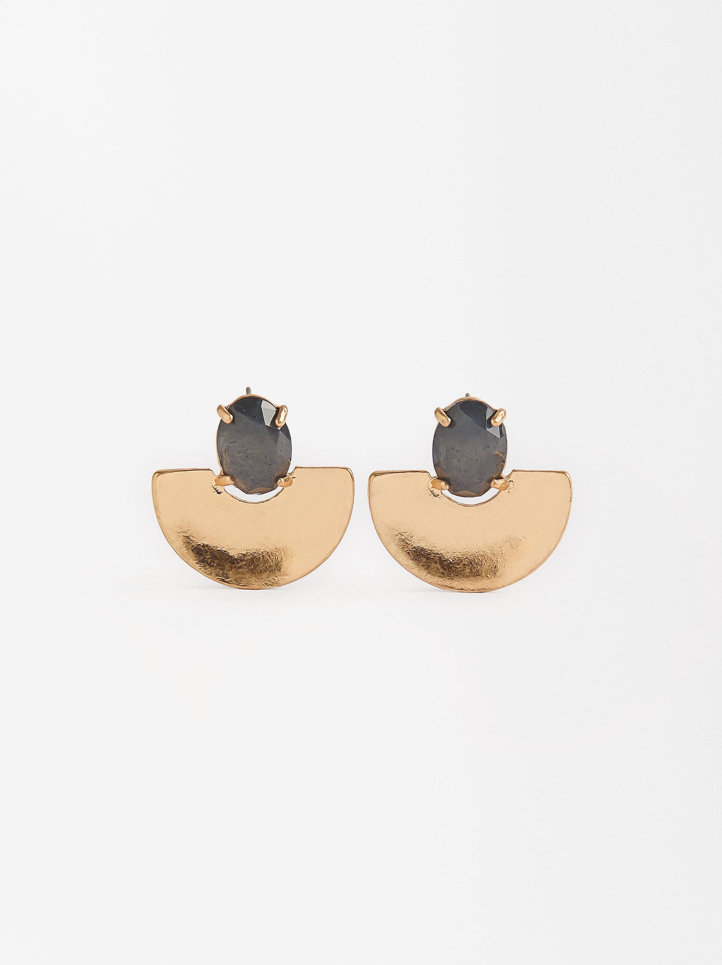 Fan Earrings With Resin