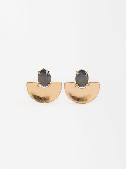 Fan Earrings With Resin