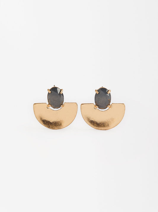 Fan Earrings With Resin