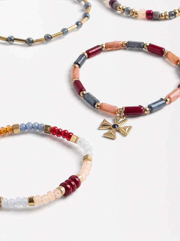 Multi-Colored Elastic Bracelet Set