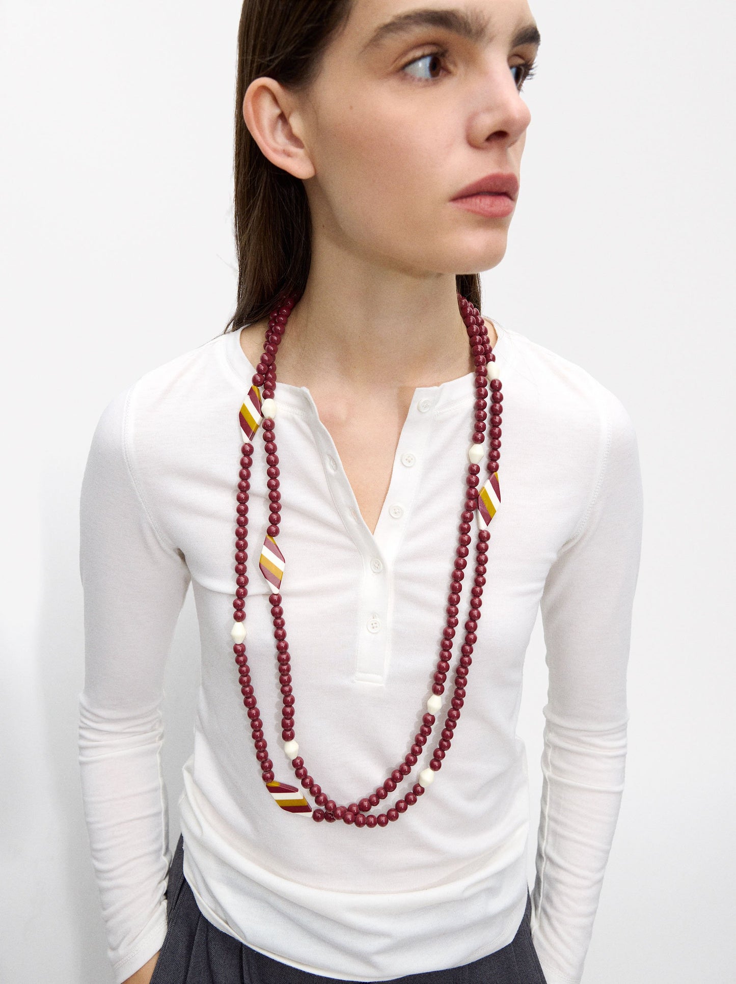 Long Necklace With Contrasting Details
