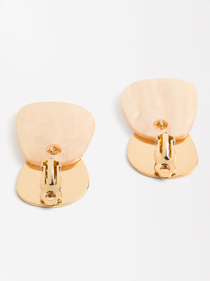 Oval Pearl-Effect Earrings