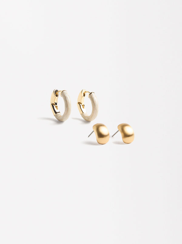 Set Of Earrings With Enamel